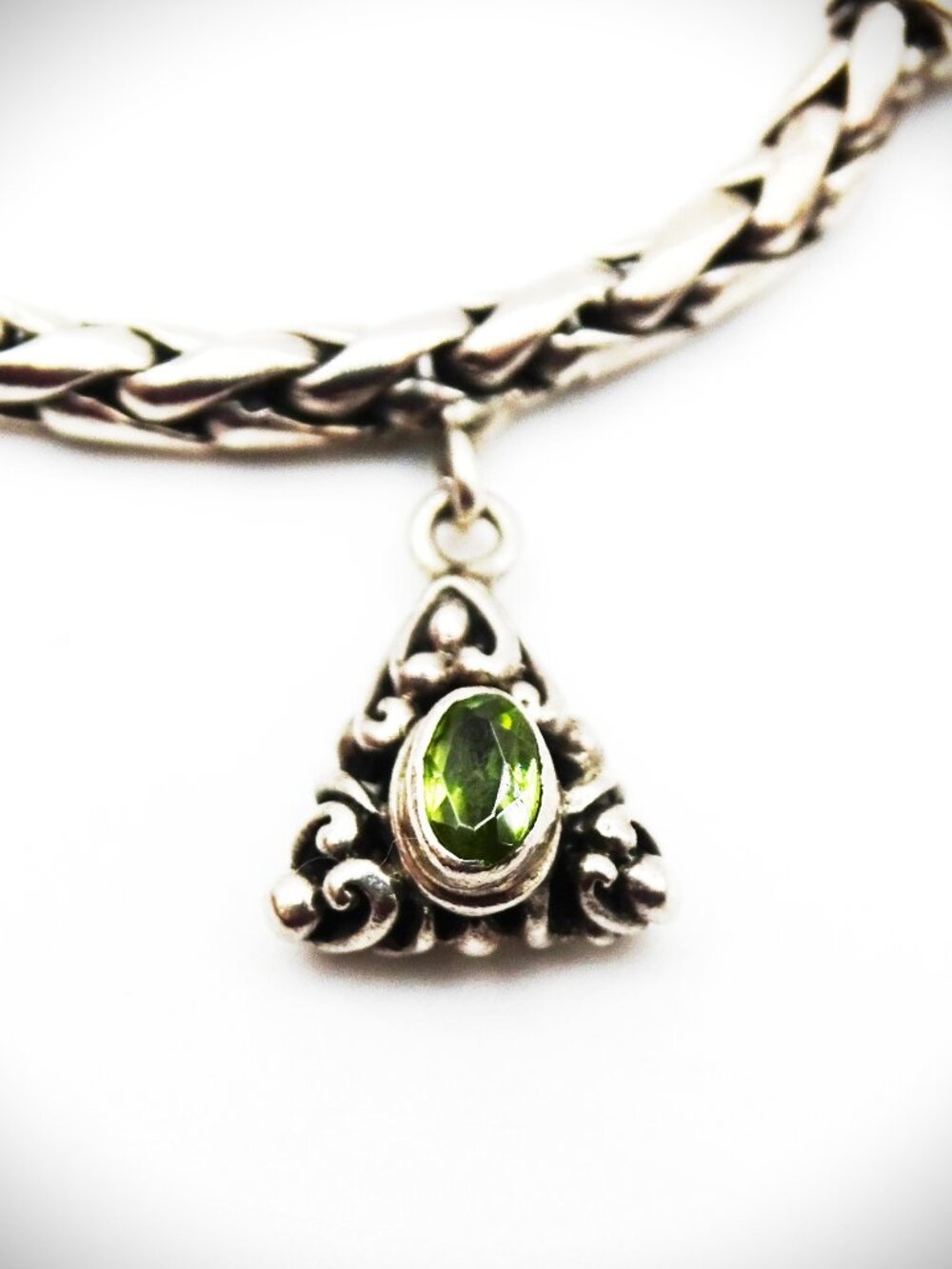 VINTAGE Sterling Silver Topaz Peridot Garnet Amethyst Charms Bracelet - Picture 7 of 15